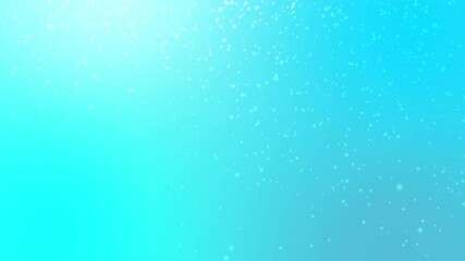 Wall Mural - Falling particles snowflakes on blue pastel background. Abstract snow fall light with lens flare. Merry Christmas and winter scenery. Festive Holiday concept. Dust Particles Background Bokeh Lights