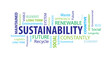 Sustainability Word  Cloud on a White Background