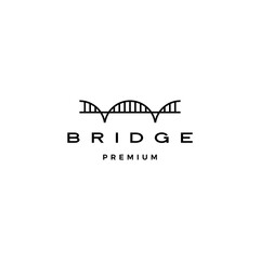 Wall Mural - bridge logo vector icon illustration line outline monoline