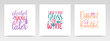 © maria_studio - Big happy hour quotes letter typography set illustration.