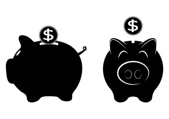 silhouette of a piggy bank