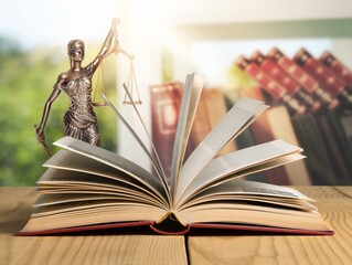 Wall Mural - open vintage book on wooden table