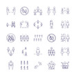 © Grgroup - Social distancing line style icon set vector design