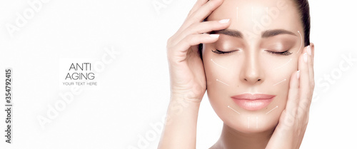 Cuadros en Lienzo Beauty face spa woman. Surgery and Anti Aging Concept