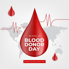 Wall Mural - World Blood Donor Day Blood Drop Template