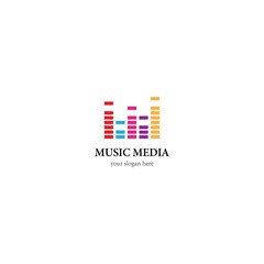 Wall Mural - Music media logo template vector icon design