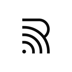Wall Mural - Letter R signal wifi connection logo