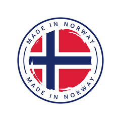 Wall Mural - Made in norway vector round label