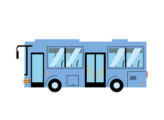 Wall Mural - blue modern bus to transport people, public service