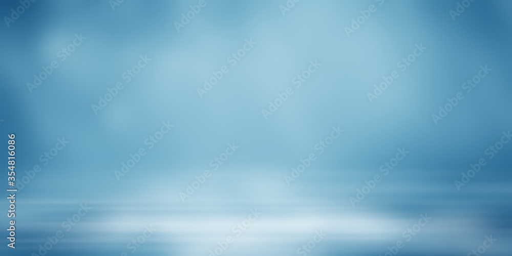 Blue empty room studio gradient used for background and display your product - obrazy, fototapety, plakaty 