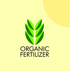 Poster - organic fertilizer logo icon with simple shape symbol. Good use for application and farming assets