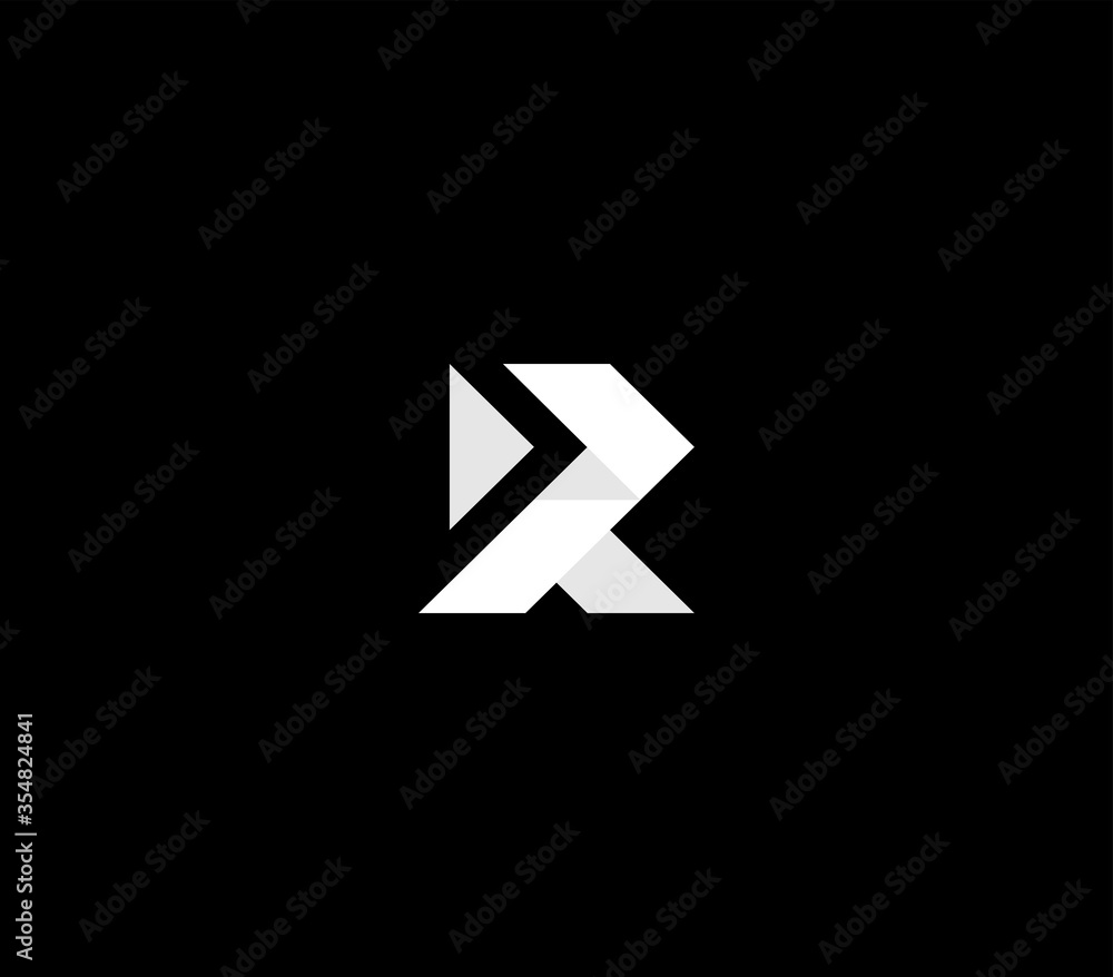 letter R geometric logo design element Stock Vector | Adobe Stock