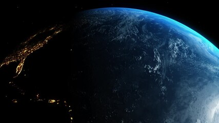 Wall Mural - amazing rare video of earth spinning. clip contains earth, globe, space, clouds, water, planet, anim