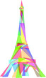 vector - eifel tower colored glass triangle - isolated on background