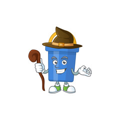 Wall Mural - sneaky and tricky Witch blue sand bucket cartoon drawing concept