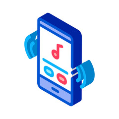 Poster - Phone Music Audio Player Icon Vector. Isometric Phone Music Audio Player sign. color isolated symbol illustration