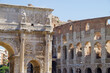 Panoramic view of the Colosseum and Arch of Constantine, Rome