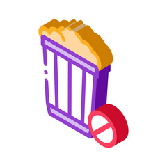 Sticker - Trash Basket Icon Vector. Isometric Trash Basket sign. color isolated symbol illustration