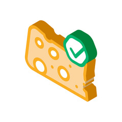 Wall Mural - Cheese Piece Icon Vector. Isometric Cheese Piece sign. color isolated symbol illustration