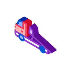 Poster - Evacuator Truck Icon Vector. Isometric Evacuator Truck sign. color isolated symbol illustration