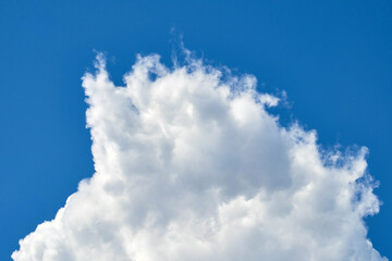 Big white cloud on a blue background