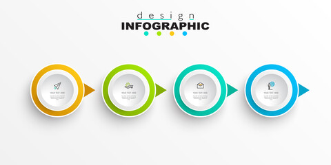 Infographic diagram icon template for business, presentation, web design, 4 options. Can be used to create business projects, annual reports, the Internet. Business concept, process steps, sign vector