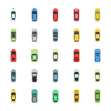 Popular Color Cars Flat Icons 