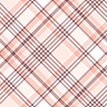 Plaid Pattern. Pastel Pink Check Plaid Diagonal Graphic For Scarf, Flannel Shirt, Blanket, Skirt, Bag, Or Other Modern Spring And Summer Fashion Fabric Design.