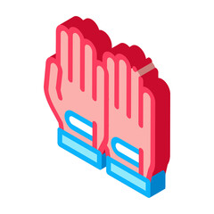 Sticker - Sportive Gloves Icon Vector. Isometric Sportive Gloves sign. color isolated symbol illustration