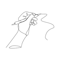 Wall Mural - Continuous line drawing of hand draw line with pen. Vector illustration