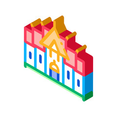 Sticker - Traditional Thai Building Icon Vector. Isometric Old Architecture Thailand Building, Historic National Construction sign. color isolated symbol illustration