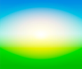 Poster - Blurry Farm Field gradient background with of green and blue with light glow for copy space.