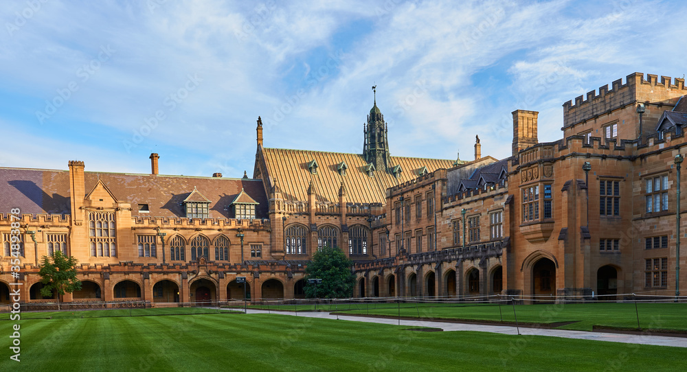 Sydney, NSW/Australia - 05 13 2020: Historic Buildings. University of Sydney. Great Hall, Mc Laurin Hall, Philosophy Common Room. 