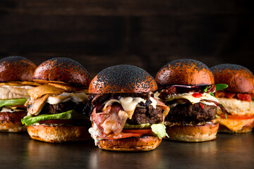 Selection of row burger