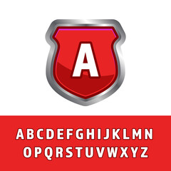 Canvas Print - Alphabet letter in shield badge logo template