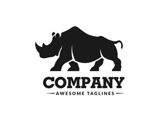 Wall Mural - simple modern rhino logo vector illustration