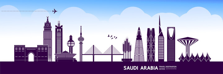 Fototapete - Saudi Arabia travel destination grand vector illustration. 
