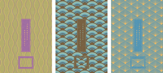 Wall Mural - oriental japanese style abstract seamless pattern background design geometry wave scale curve cross 