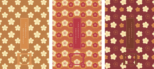 Wall Mural - oriental japanese style abstract seamless pattern background design flower plum blossom and sakura c