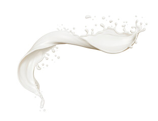 twisted milk splash isolated on background, liquid or Yogurt splash, Include clipping path. 3d illustration.