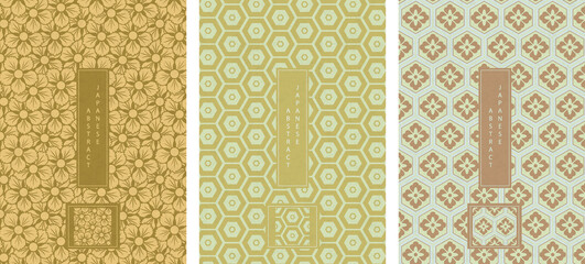 Wall Mural - oriental japanese style abstract seamless pattern background design geometry polylgon cross frame an
