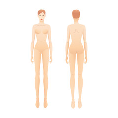 Wall Mural - Fashion template of standing women. 