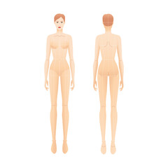 Wall Mural - Fashion template of standing women. 