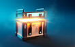 © James Thew - Fantasy Futuristic mystery loot box case opening up to reveal its surprise contents. 3D illustration.