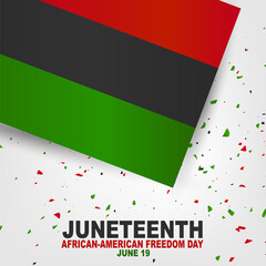 Wall Mural - Juneteenth Freedom Day. 19 June African American Emancipation Day. Annual American holiday. Black, red, and green banner background with lettering. Vector illustration.