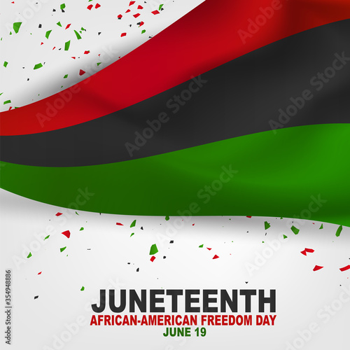 Juneteenth Freedom Day 19 June African American Emancipation Day Annual American Holiday Black Red And Green Banner Background With Lettering Vector Illustration Stock Vector Adobe Stock