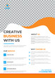 Professional trendy corporate flyer. business brochure annual vector yellow-blue clean design template layout