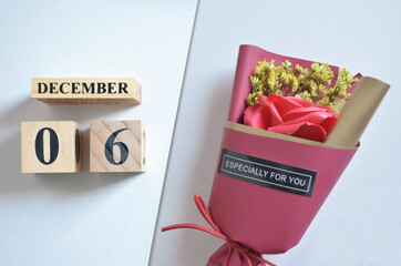 December 6, Rose bouquet for Special date.	
