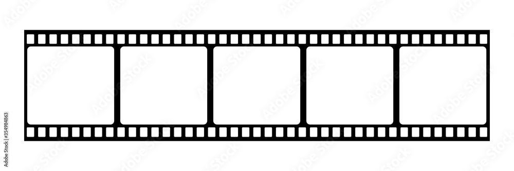 Film strip icon. Vector isolated element. Film strip roll black icon. Video tape photo film strip frame vector. - obrazy, fototapety, plakaty 