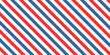 Barber colored liner background. Blue red vector pattern. Diagonal stripe pattern.